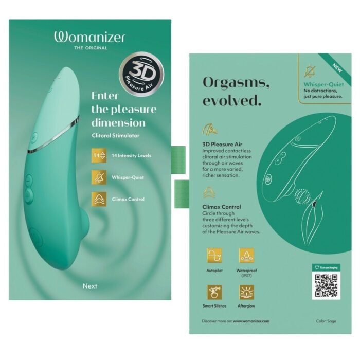 Вакуумний кліторальний стимулятор Womanizer Next Sage, 3D Pleasure Air, 14 рівнів інтенсивності - Зображення 10