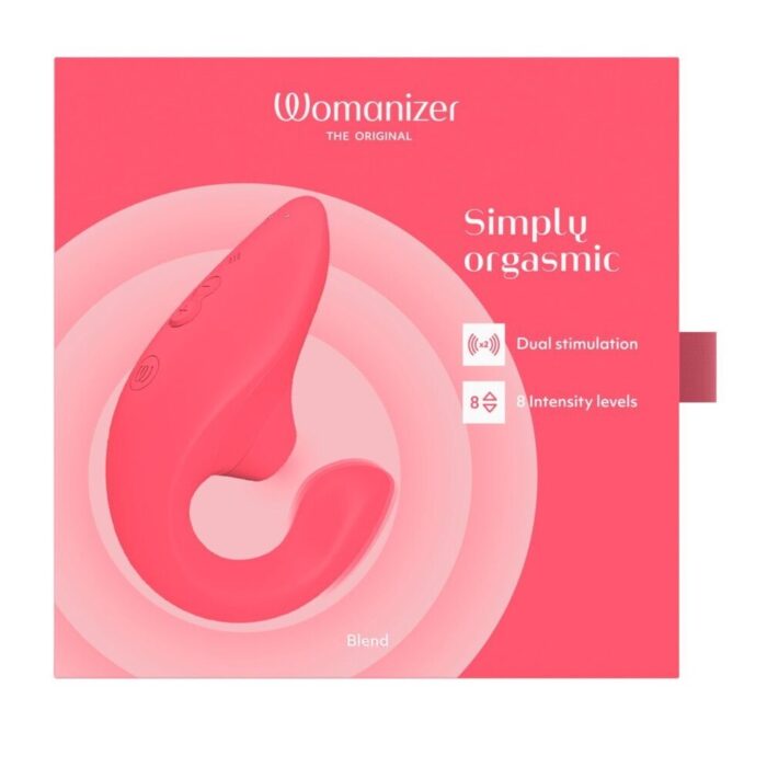 Вагінально-кліторальний стимулятор Womanizer Blend Vibrant Rose, вібрація + вакуум, 2 мотори - Зображення 8