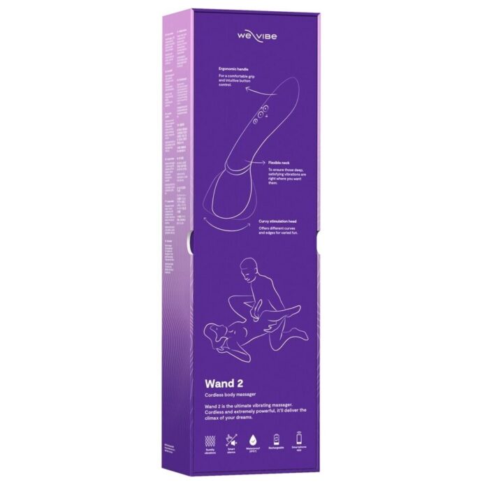 Смарт-вібромасажер We-Vibe Wand 2 Purple, дуже потужний, функція Smart Silence - Зображення 3