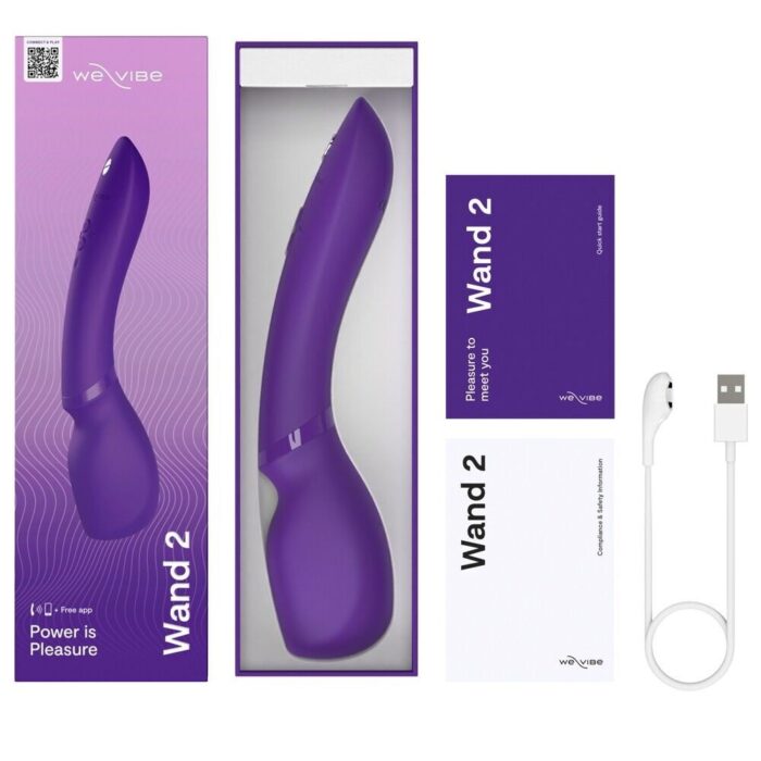 Смарт-вібромасажер We-Vibe Wand 2 Purple, дуже потужний, функція Smart Silence - Зображення 7