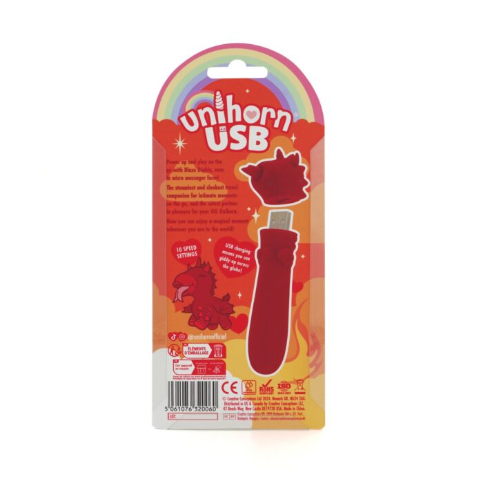 Вібратор-єдиноріжка Unihorn USB Bullet - Blaze Diablo, віброкуля, USB-зарядка - Зображення 4