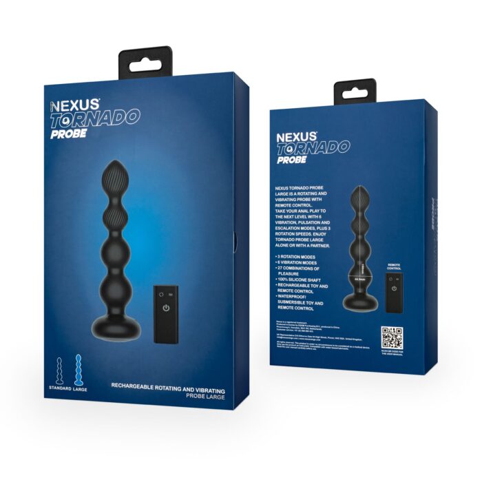 Анальний віброротатор Nexus Tornado Probe Edition Large, діаметр 4,5 см, вібрація + ротація, пульт Д - Зображення 2