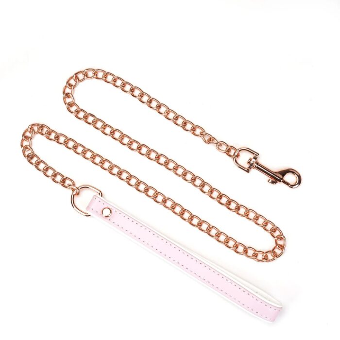 Нашийник з повідцем Liebe Seele White & Pink Fairy Goat Leather Collar - Зображення 3