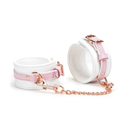 Liebe Seele White & Pink Fairy Leather Ankle Cuffs