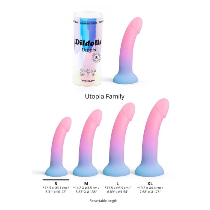 Дилдо з кольоровим градієнтом Love To Love DILDOLLS - UTOPIA S ультрам'який - Зображення 3