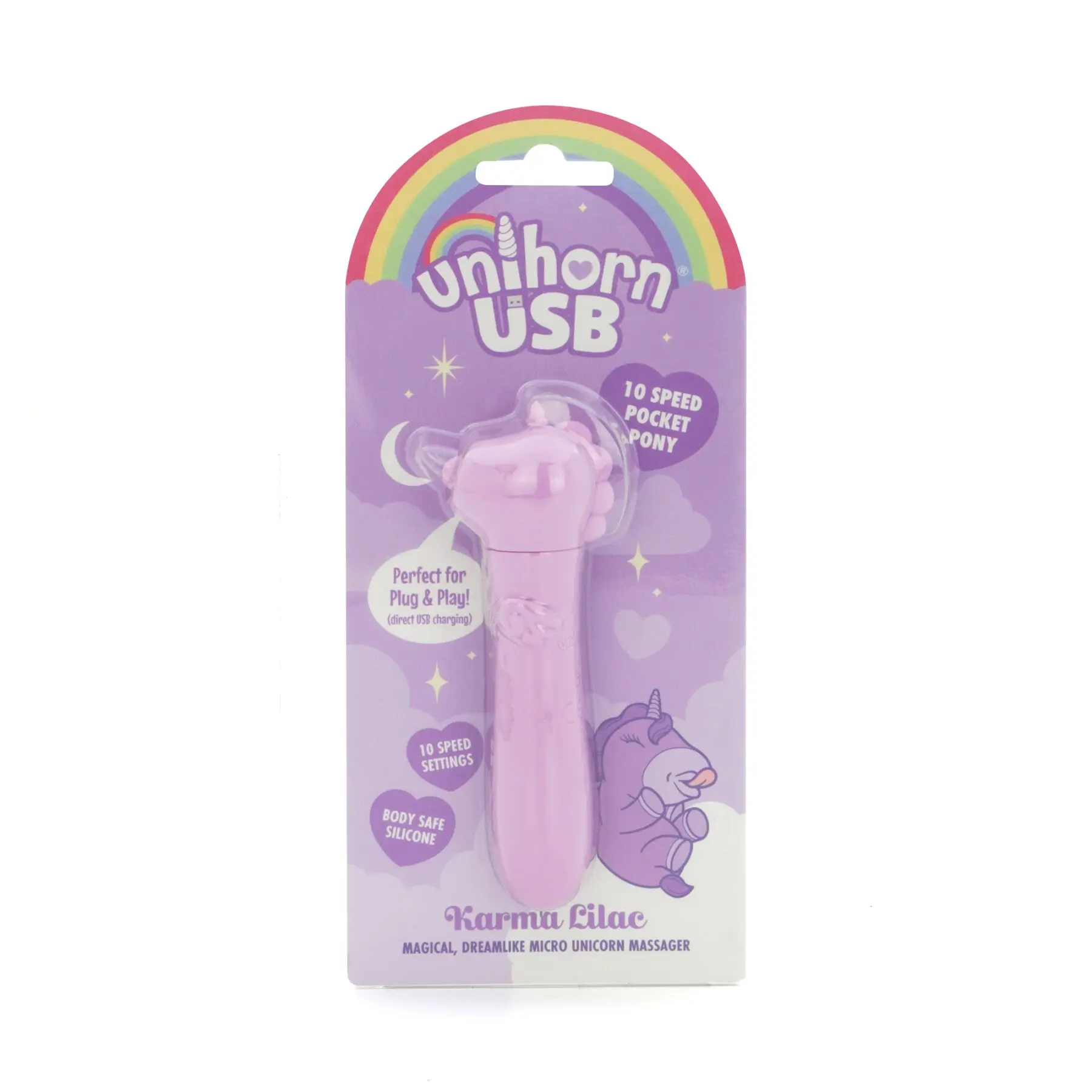 Вібратор-єдиноріжка Unihorn USB Bullet Karma Lilac, віброкуля, USB-зарядка, 10 режимів - Зображення 2