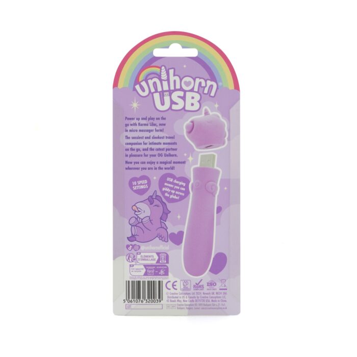 Вібратор-єдиноріжка Unihorn USB Bullet - Karma Lilac, віброкуля, USB-зарядка - Зображення 7
