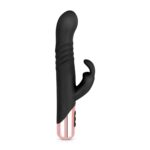 Вібратор-кролик Rosy Gold - Rabbit Vibrator with thrusting function - Black - Зображення 3