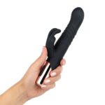 Вібратор-кролик Rosy Gold - Rabbit Vibrator with thrusting function - Black - Зображення 7