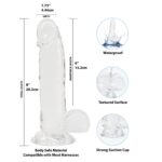 Прозорий фалоімітатор на присосці ADDICTION Clear Dildo with Balls 8″, віброкуля в подарунок - Зображення 2