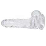 Прозорий фалоімітатор на присосці ADDICTION Clear Dildo with Balls 8″, віброкуля в подарунок - Зображення 3