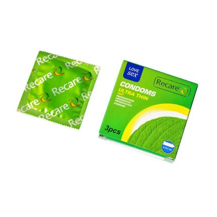Презервативи Ultra Thin Mint Condoms Recare 12 шт, ультратонкі, аромат: м'ята