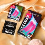 Презервативи Holographic Recare Ice Cream Big Dotted Condoms 3 шт, з пухирцями, аромат: морозиво