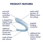 Вібратор для пар Satisfyer Double Classic Light Blue з одним моторчиком