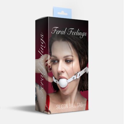 ляп силіконовий Feral Feelings Silicon Ball Gag White/White, білий ремінець, біла кулька