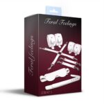 Набір Feral Feelings BDSM Kit 5 White, наручники, поножі, хрестовина, маска, падл