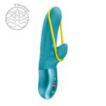 Мінівібратор-кролик зі стимулювальною стрічкою Fun Factory AMORINO Aquamarine, стрічка знімна