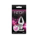 Анальна пробка NS Novelties Rear Assets - Silver - Medium - Pink Gem